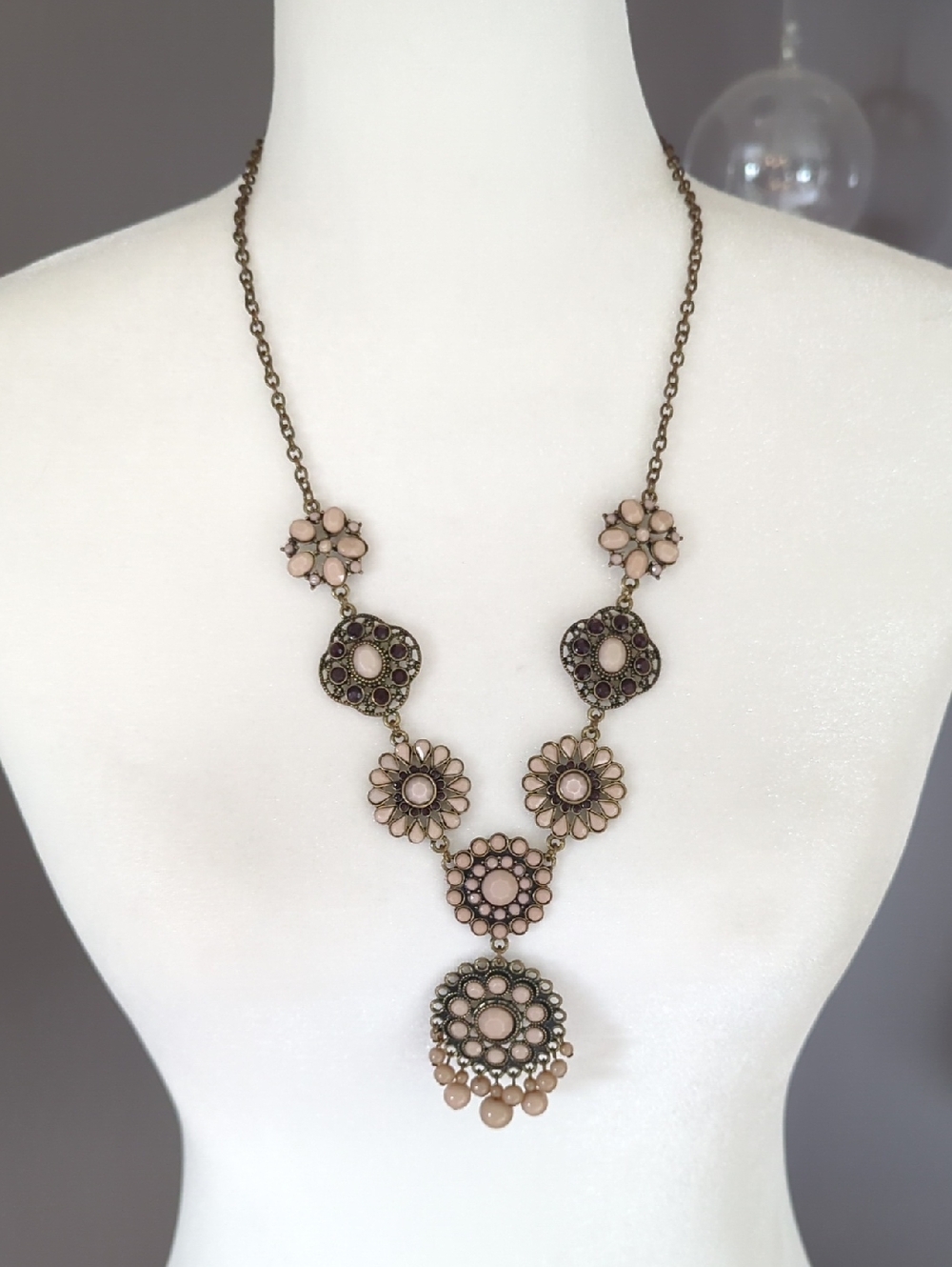 3 For $30. Delicate Floral Pendant Statement Necklace